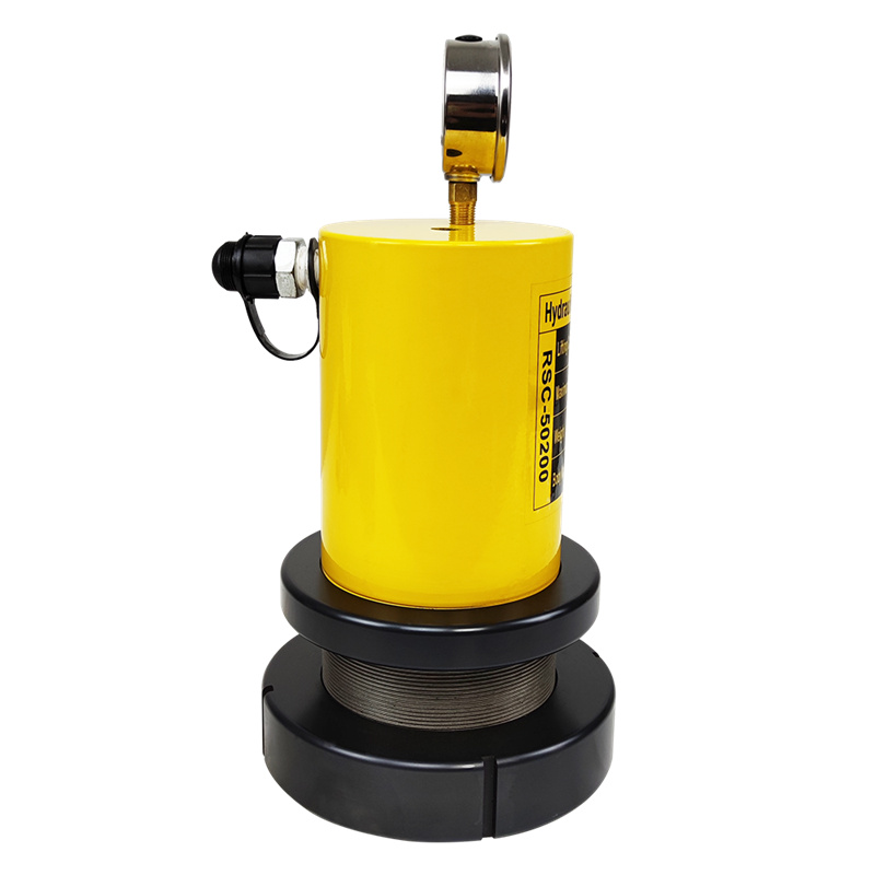 Ċilindru tal-ġakk idrawliku RSC-50200 50 tunnellata 200 mm stroke lock nut