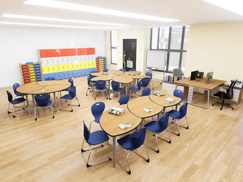 Features of spliced tables and chairs