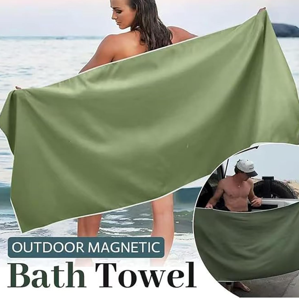 Beach towel with magnet