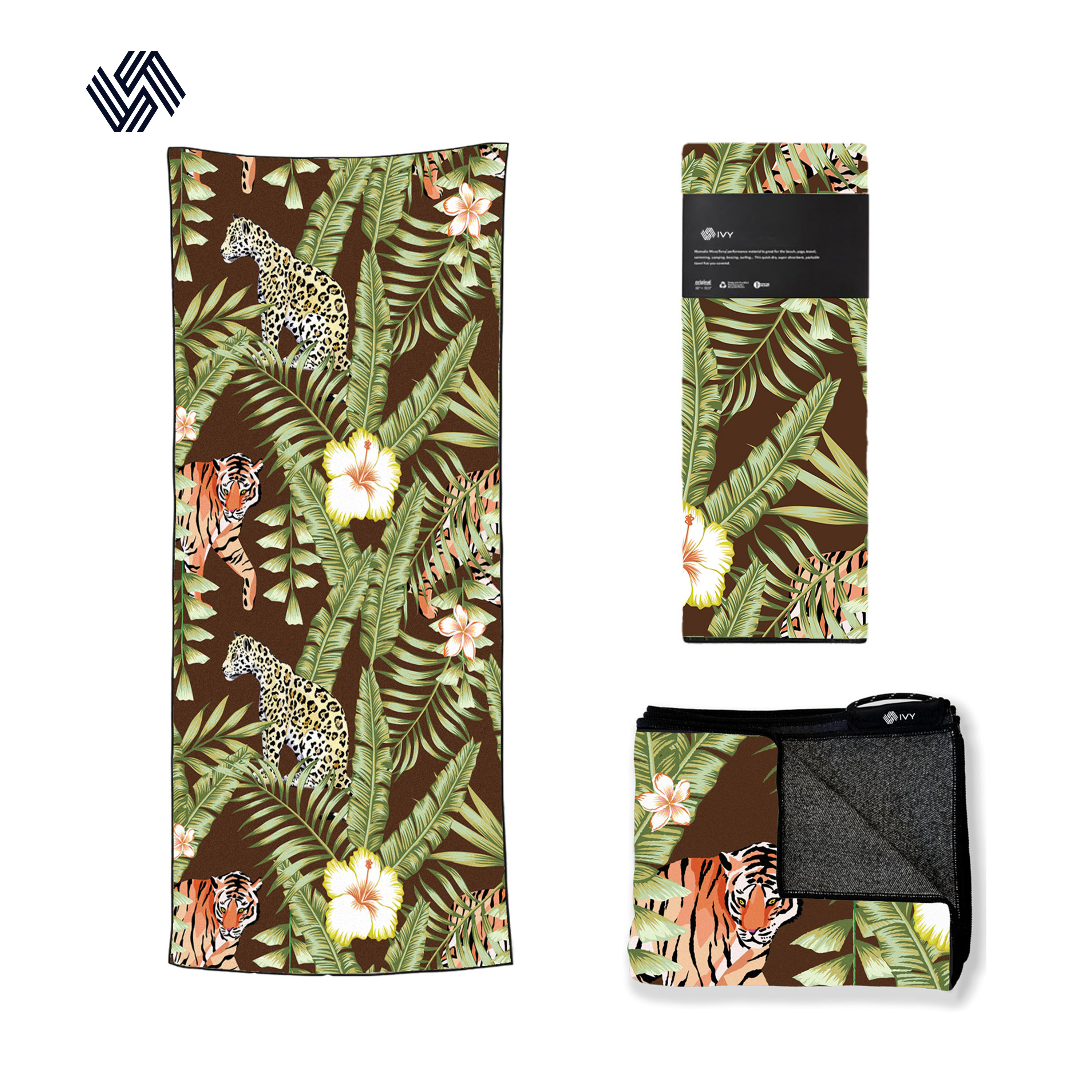 منشفة شاطئ مخصصة مضادة للانزلاق ومطبوعة