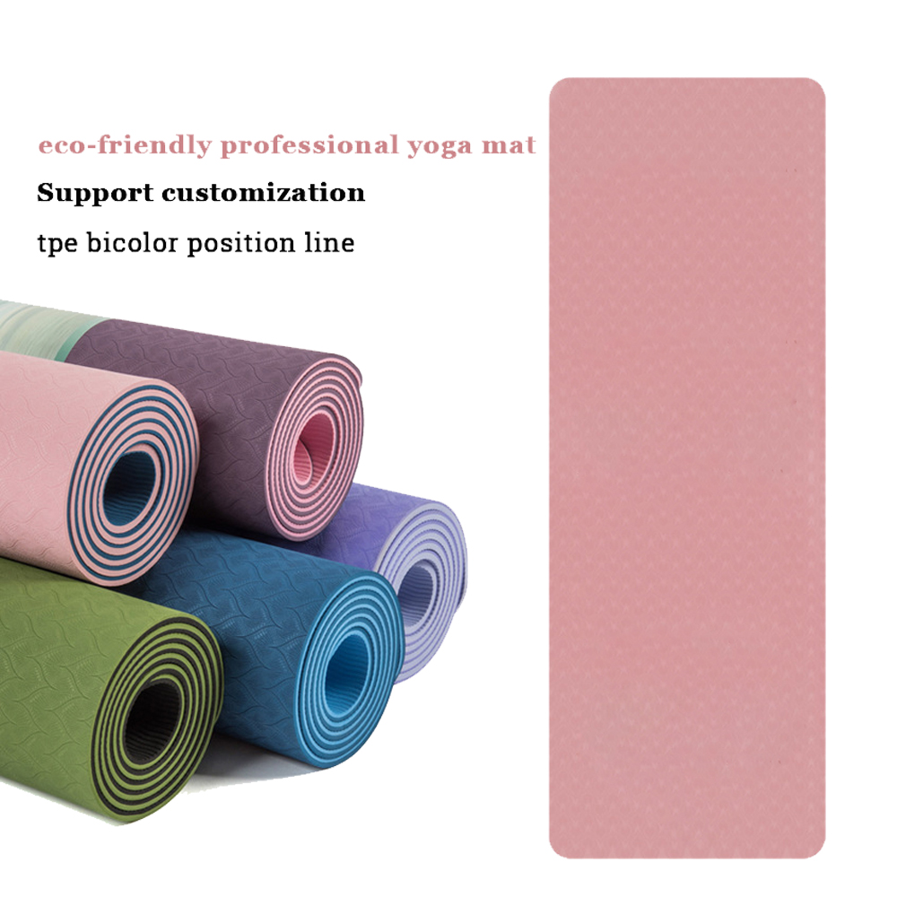 Tapis de yoga TPE de qualité premium Écologique Double couche Tapis de gym et de yoga