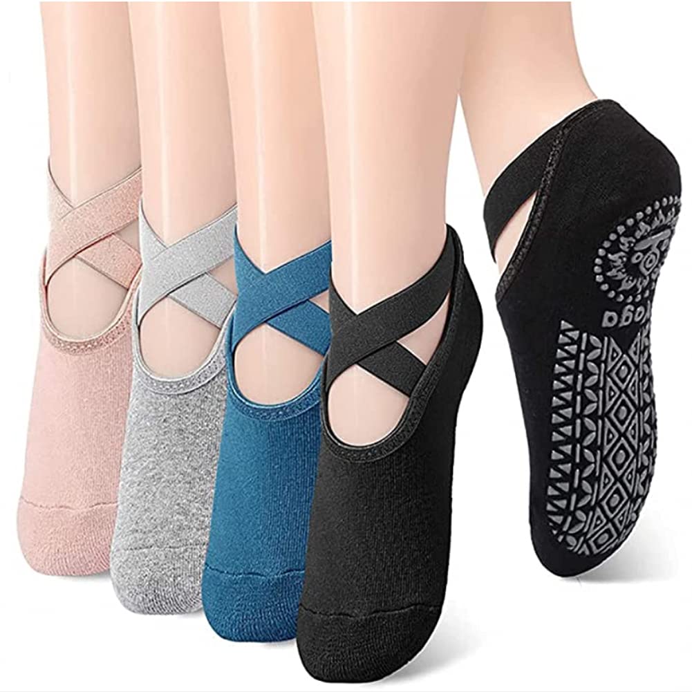 Oem anti-slippe bomull yogasko for yoga og pilates trening