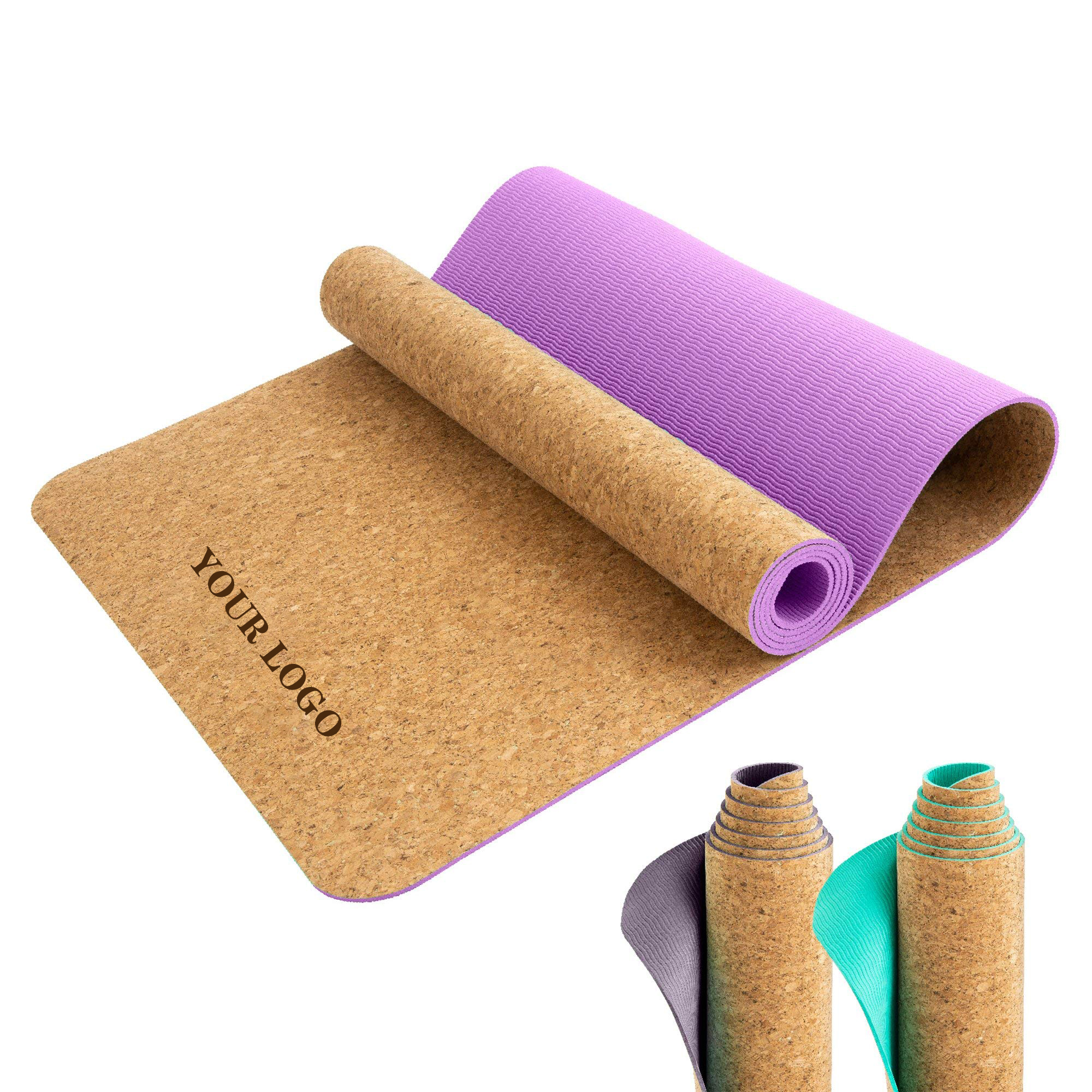 Eco-Friendly Cork Yoga Mat Custom Logo Thick Cork Rubber Mat Supplier