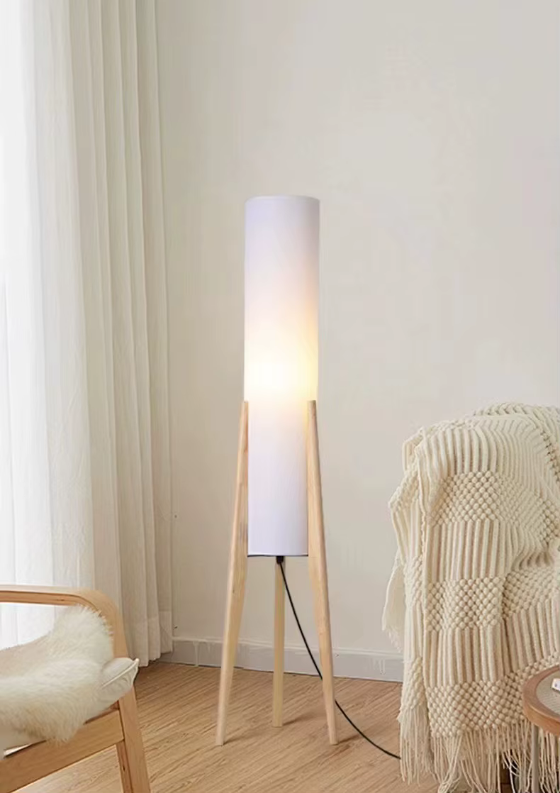 japanese style quiet and zen style floor lamp retro new chinese walnut color living room bedroom tea room designer sofa lamp-1