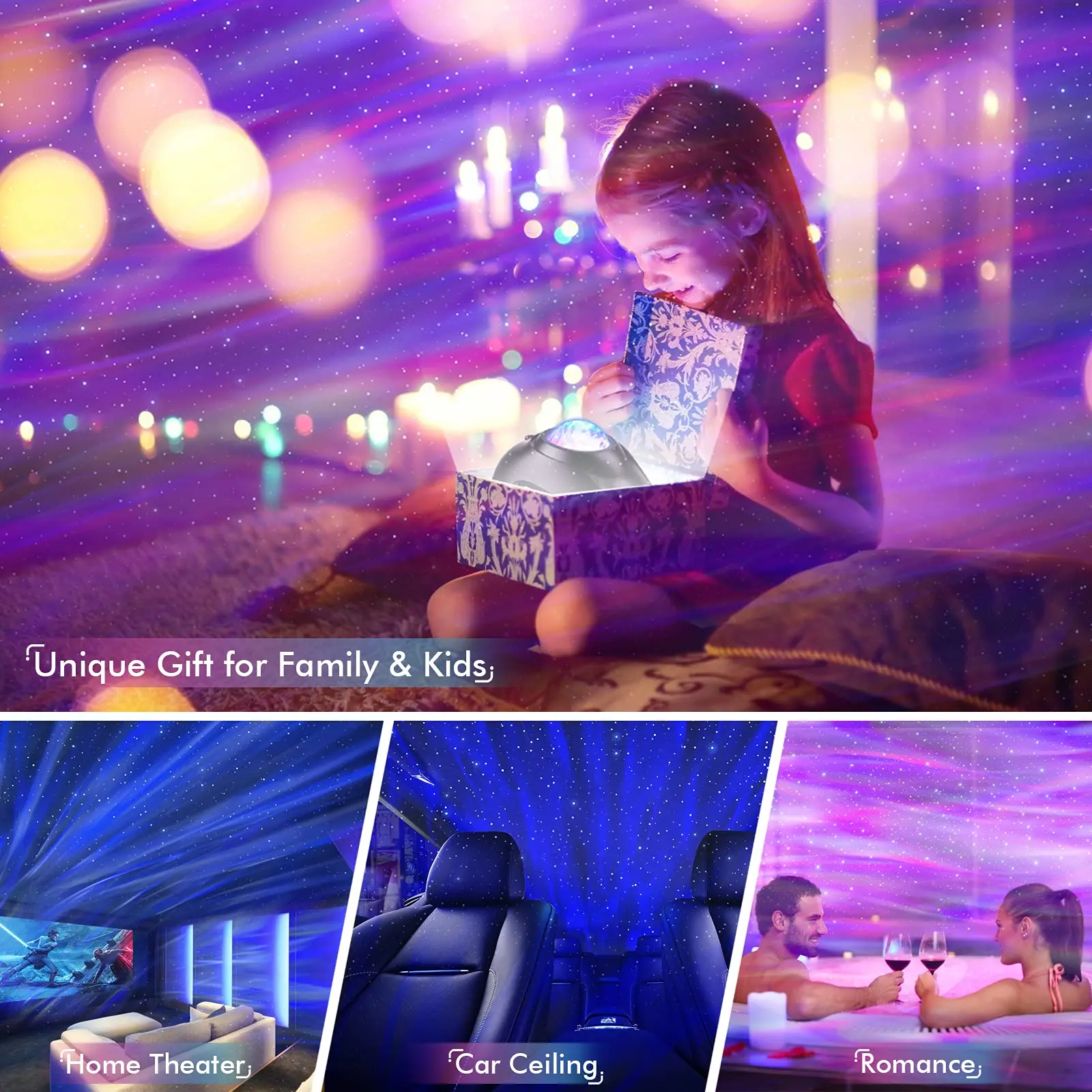 aurora projector night lights led star projector for bedroom nebula lamp remote control white noises bluetooth speaker-7