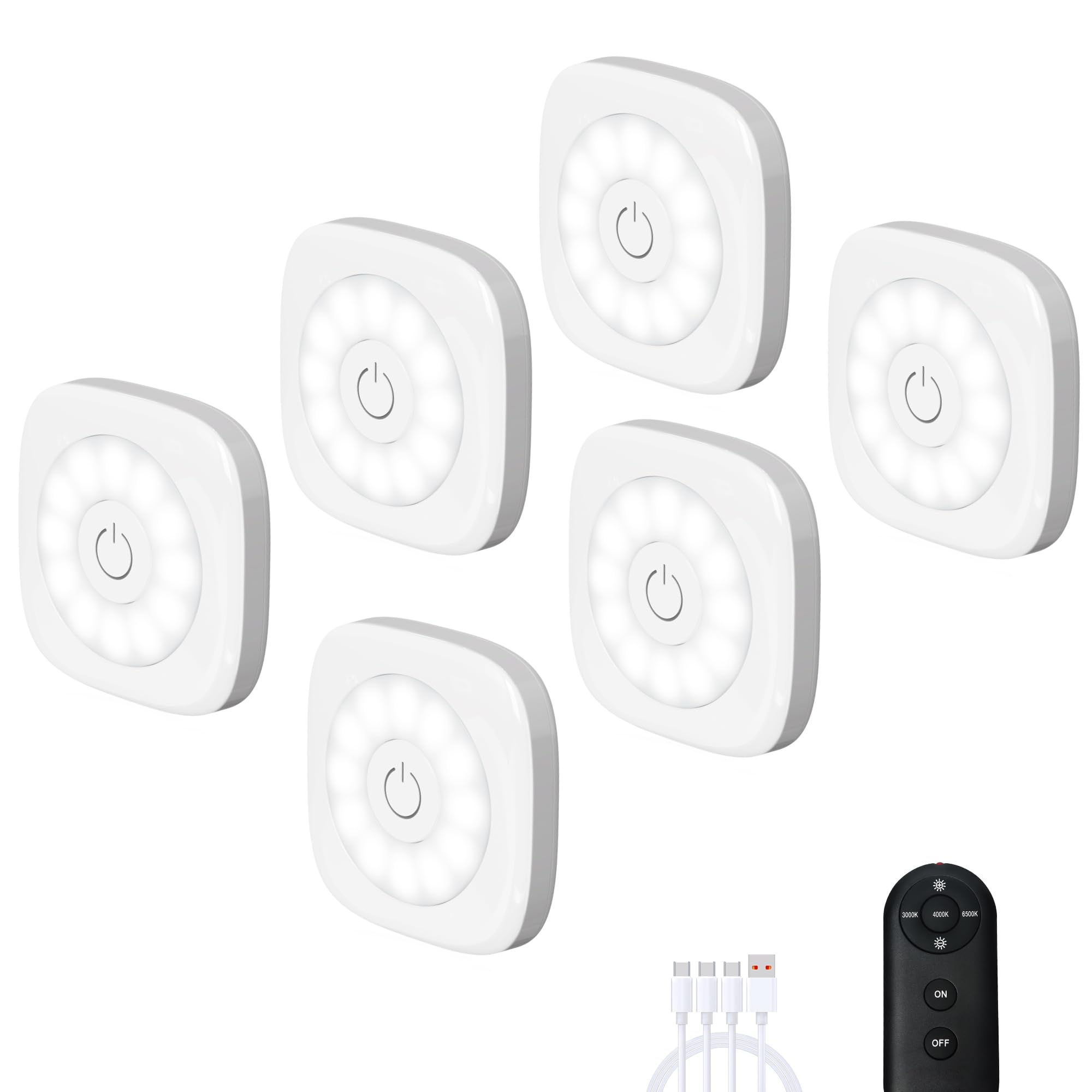 Rechargeable Mini Puck Lights with Remote Control