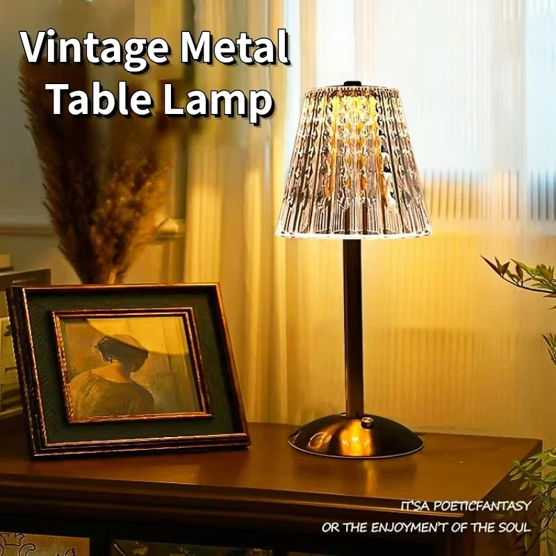 LED Table Lamp USB Touch Dimming Night Light Coffee Bar Atmosphere Light Eye-Protection Reading Light Bedroom Decor Lighting