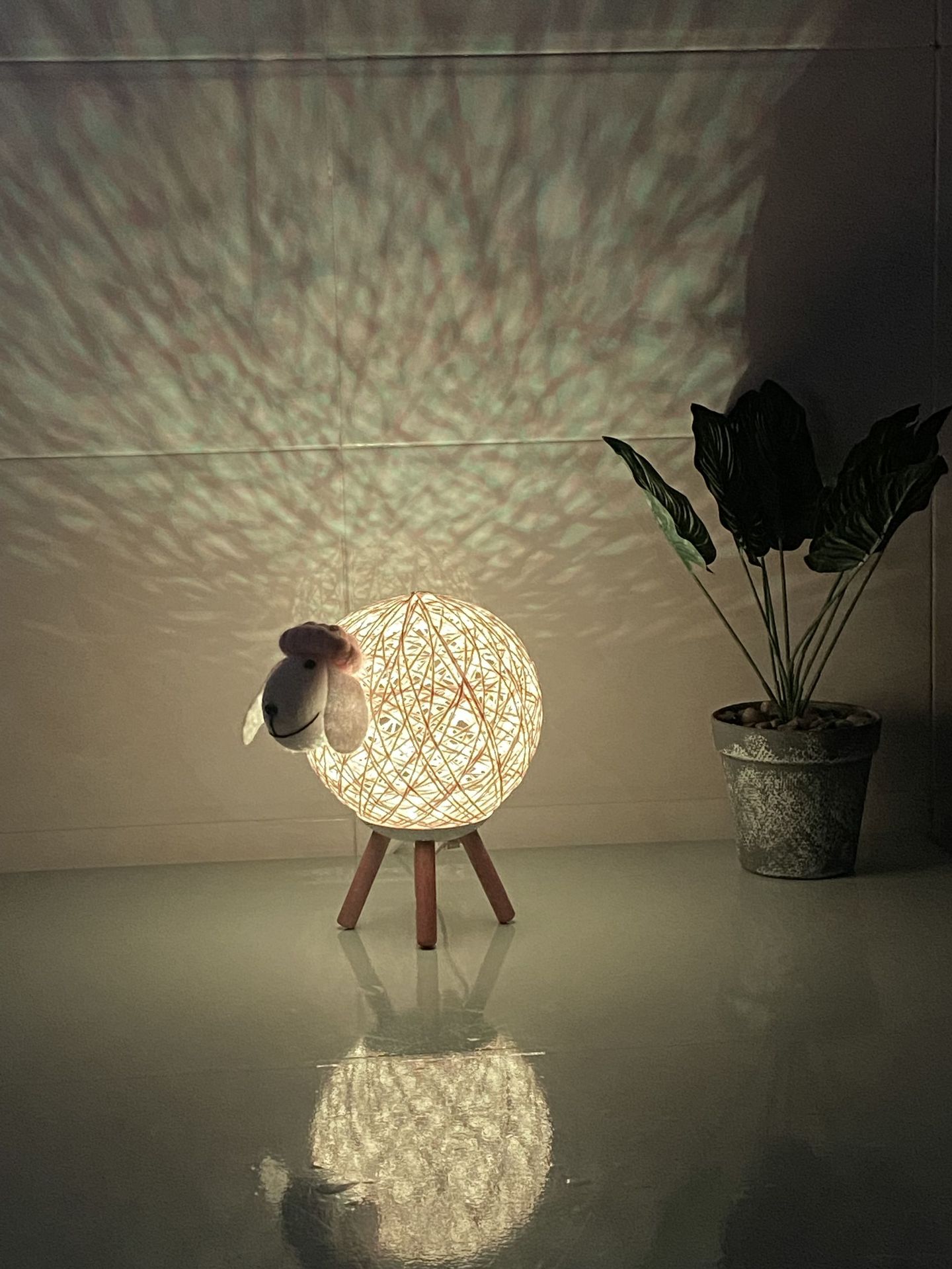rgb night light 16 color led sheep projector wall atmosphere lighting children for bedroom home room creative decor gift lamp-8