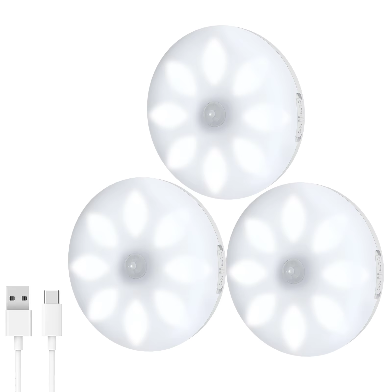 battery powered night light display round mini cabinet motion sensor wardrobe led kitchen under cabinet closet puck light-1