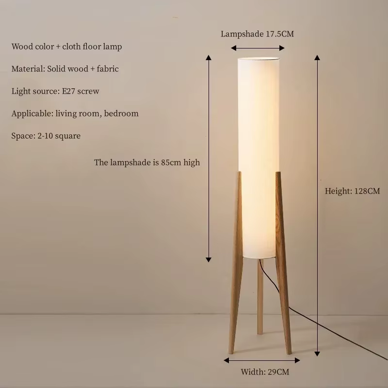 japanese style quiet and zen style floor lamp retro new chinese walnut color living room bedroom tea room designer sofa lamp-9