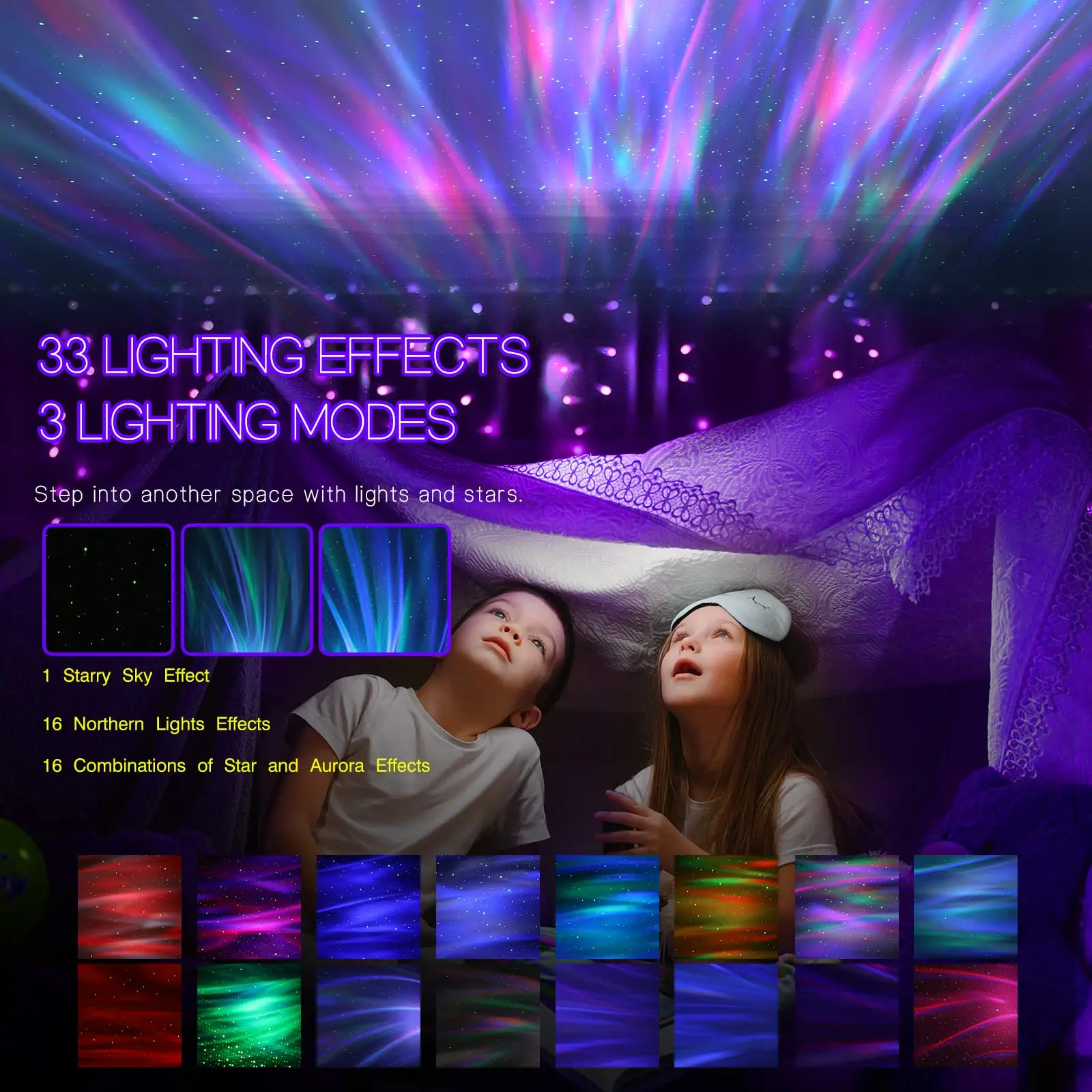 aurora projector night lights led star projector for bedroom nebula lamp remote control white noises bluetooth speaker-3