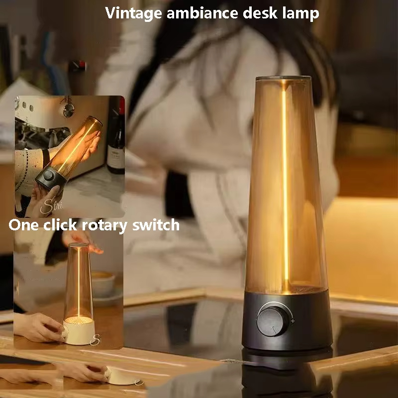  Retro Desk Lamp, Portable Lamp For Indoor And Outdoor Atmosphere, Unlimited Dimming USB Charging Night Light