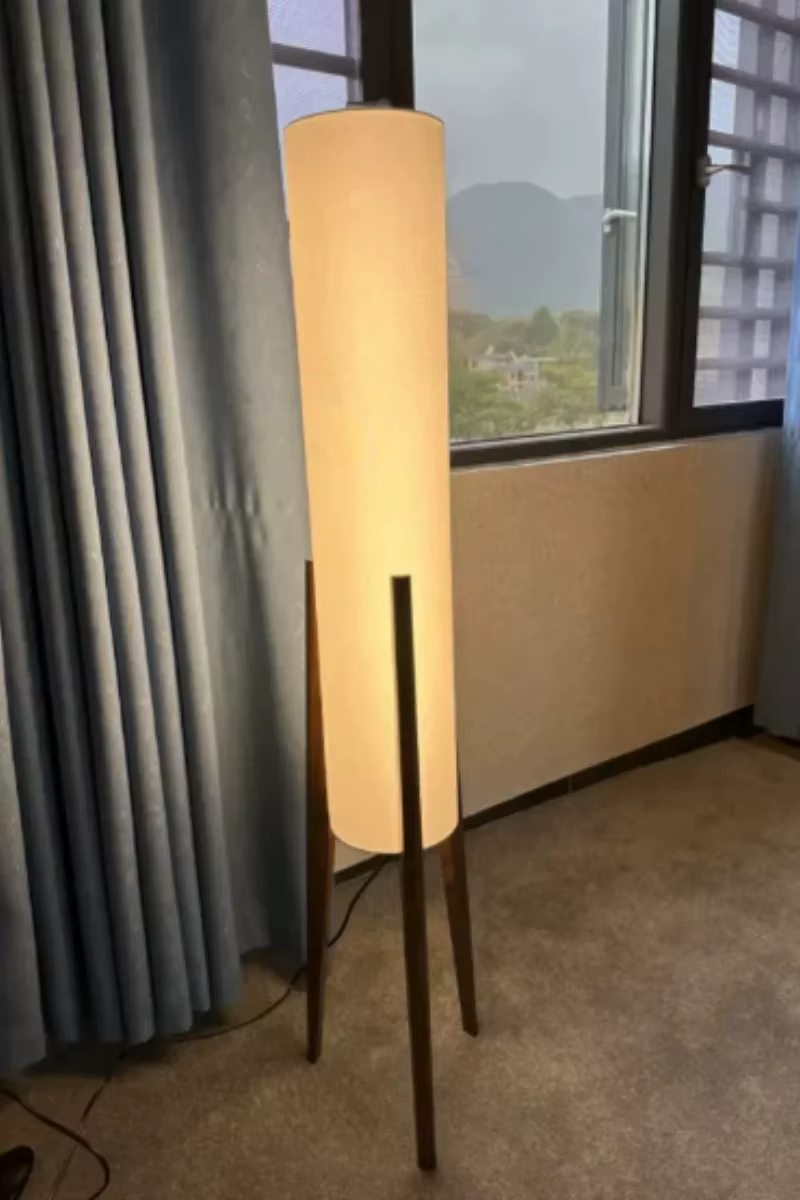 japanese style quiet and zen style floor lamp retro new chinese walnut color living room bedroom tea room designer sofa lamp-12