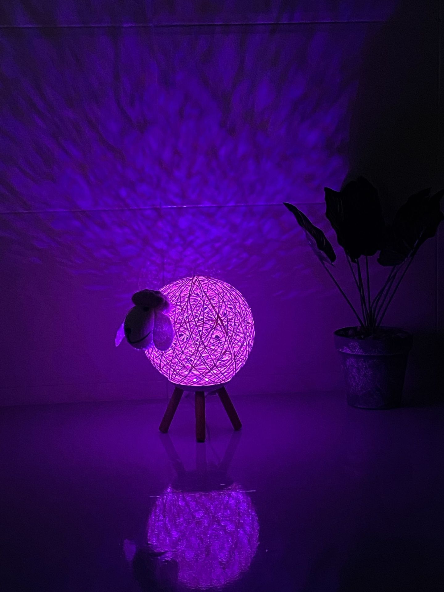 rgb night light 16 color led sheep projector wall atmosphere lighting children for bedroom home room creative decor gift lamp-7