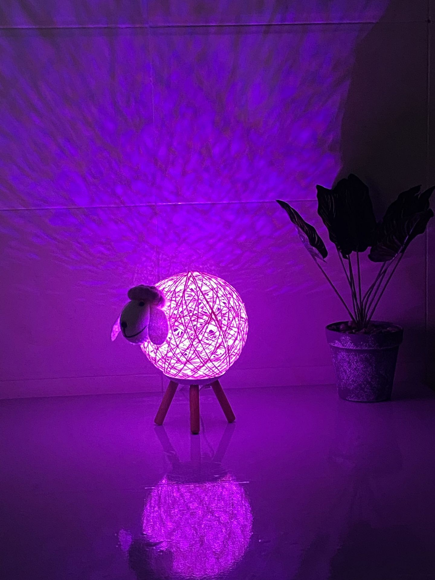 rgb night light 16 color led sheep projector wall atmosphere lighting children for bedroom home room creative decor gift lamp-6