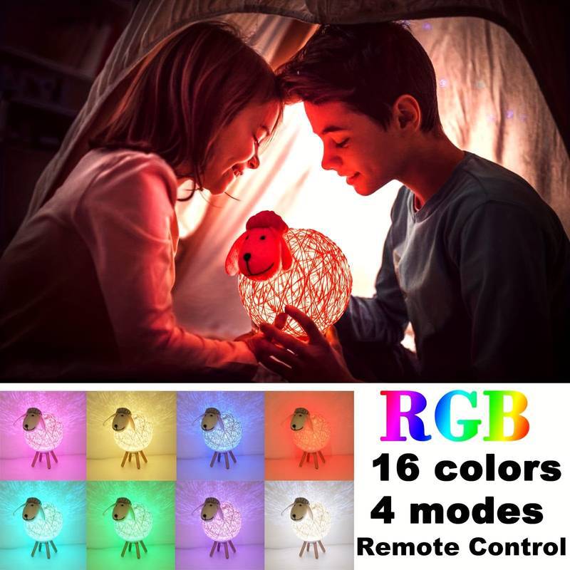 rgb night light 16 color led sheep projector wall atmosphere lighting children for bedroom home room creative decor gift lamp-1