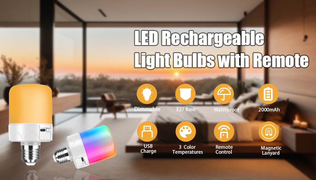 magnetic rechargeable wall lamp rgb color remote control dimmable usb detachable emergency light bulb-1