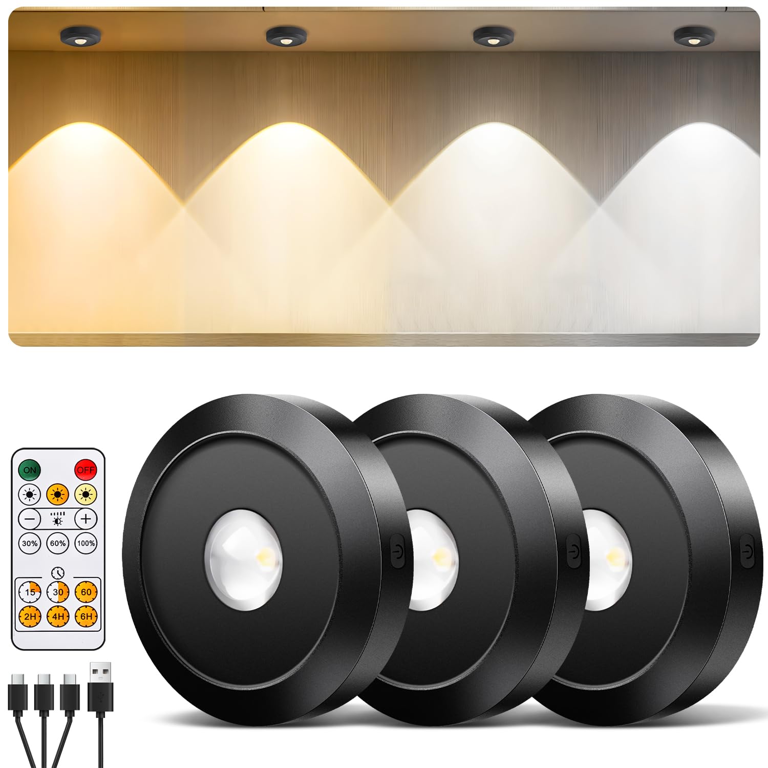 Puck Lights with Remote Control