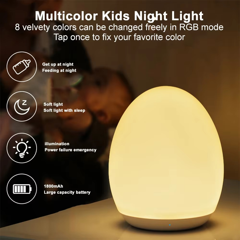 LED Dimmable Bedside Lamp Rechargeable Nursery Lamp Warm White Baby Sleeping Night Lamp