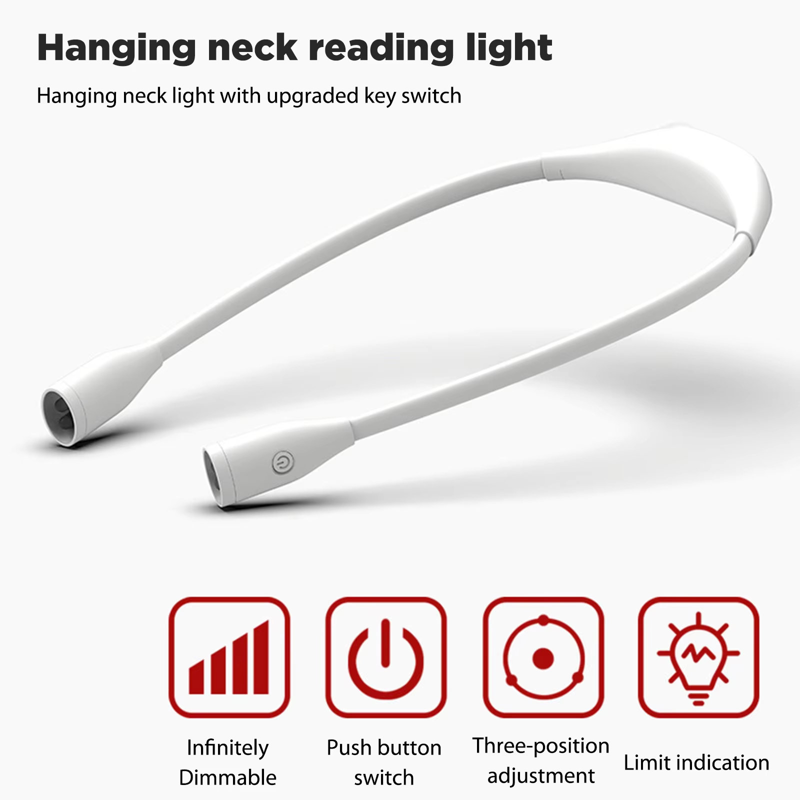 Hanging Neck Lights Rechargeable Eye Protection Lamp Stepless Dimming 360-degree Adjustment Hands Free for Camping Repairing