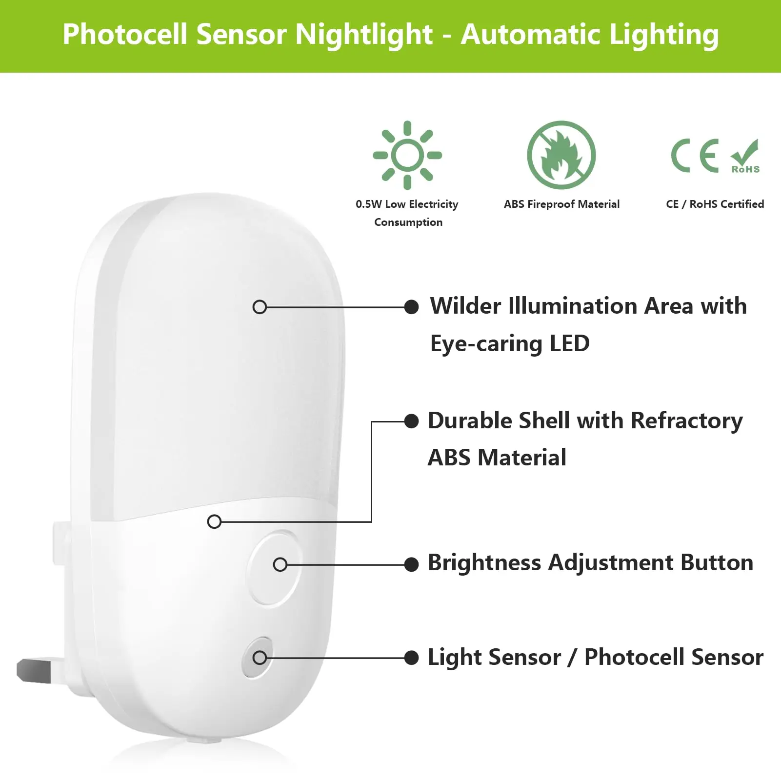 uk plug dusk to dawn light sensor sensor night lighting with 3 stage dimmer warm white kids for stair hallway kitchen bedroom-3