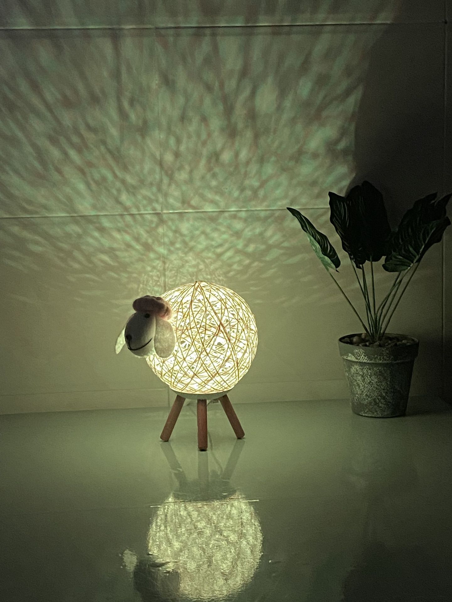 rgb night light 16 color led sheep projector wall atmosphere lighting children for bedroom home room creative decor gift lamp-3