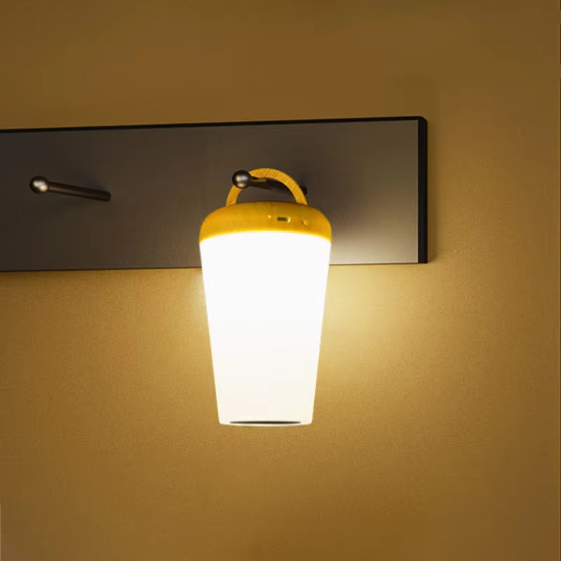 Remote Control Wood Touch Colorful Atmosphere Lamp with Hook Bedside LED Desktop Outdoor Decoration Night Light