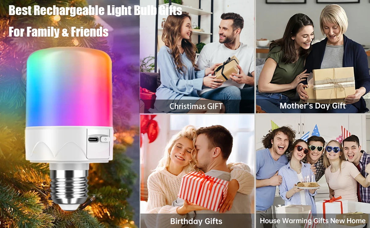 magnetic rechargeable wall lamp rgb color remote control dimmable usb detachable emergency light bulb-5