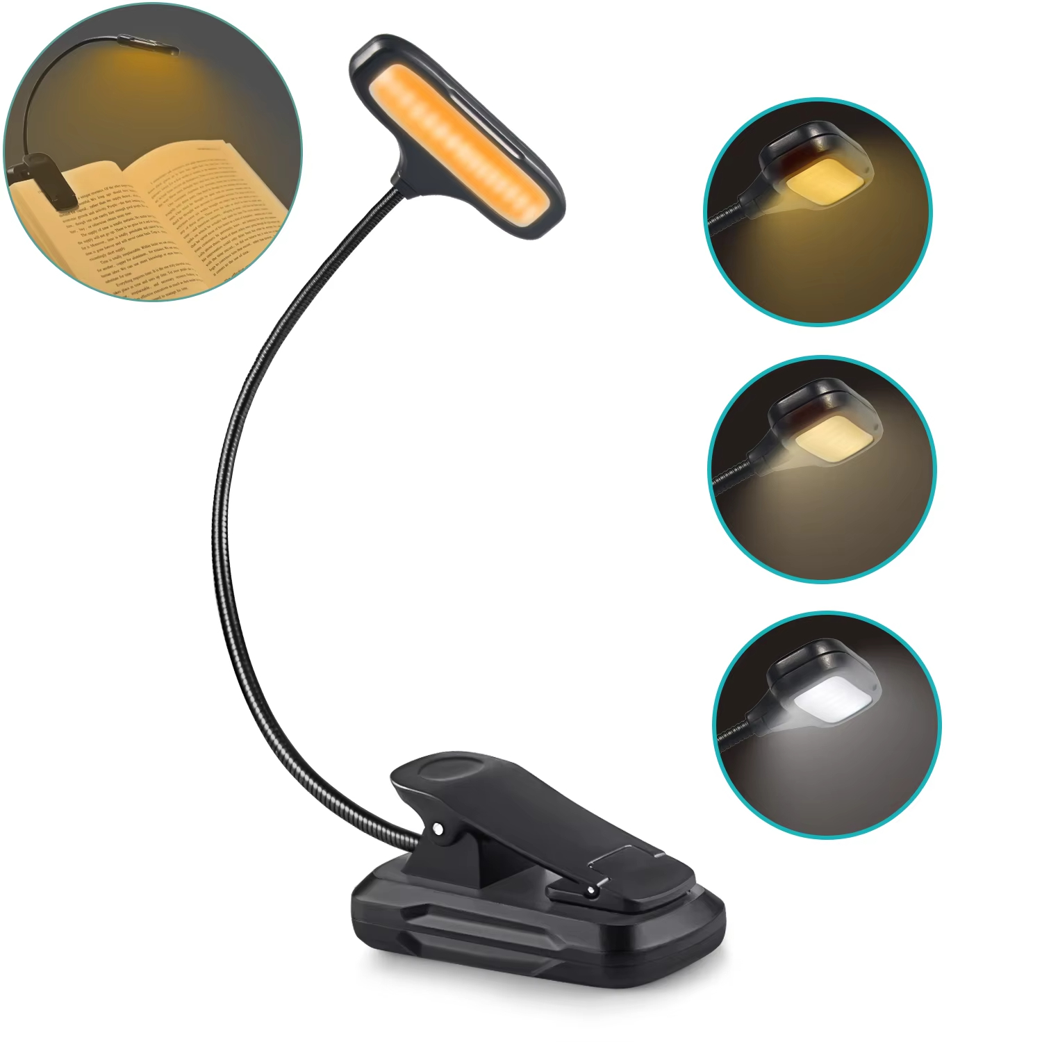 Eye Protection Led Book Light Clip-On Desk Lights Flexible Reading Lamp Adjustable Battery Powered For Bedroom Studying Lighting