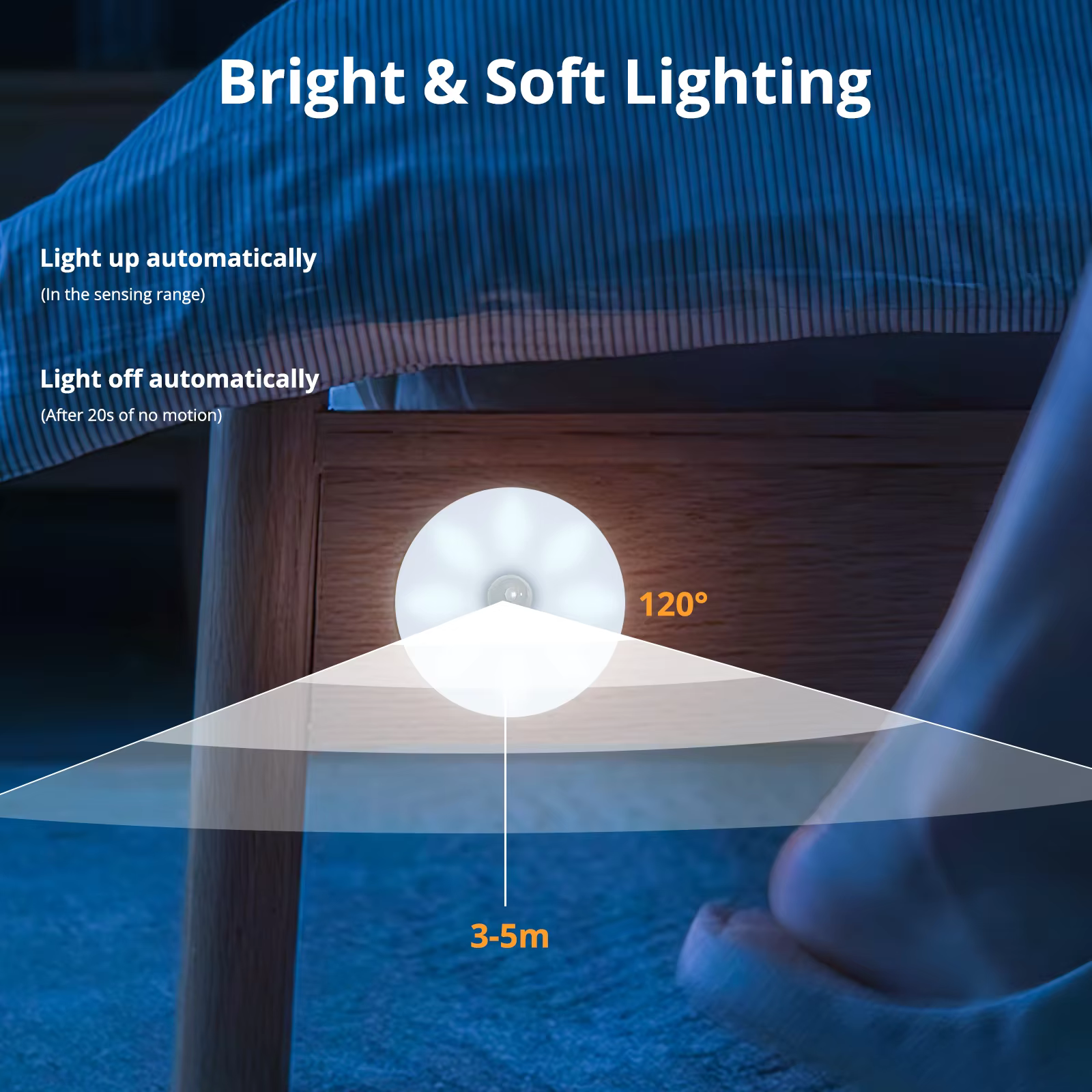 battery powered night light display round mini cabinet motion sensor wardrobe led kitchen under cabinet closet puck light-7
