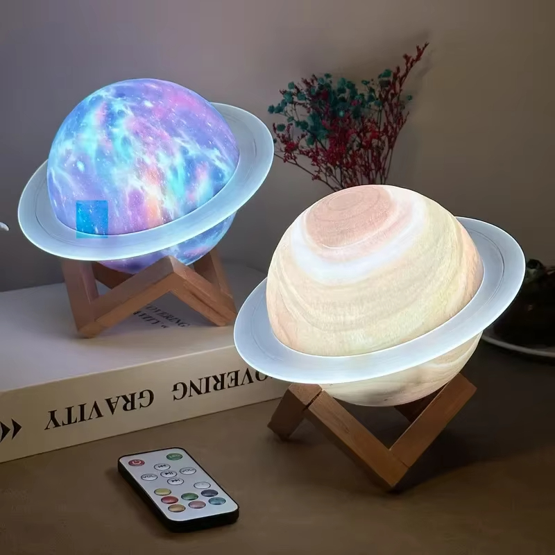 Music Box Portable Wireless Bluetooth Speaker AUX TF Card Playback RGB Atmosphere Night Light with Remote Control