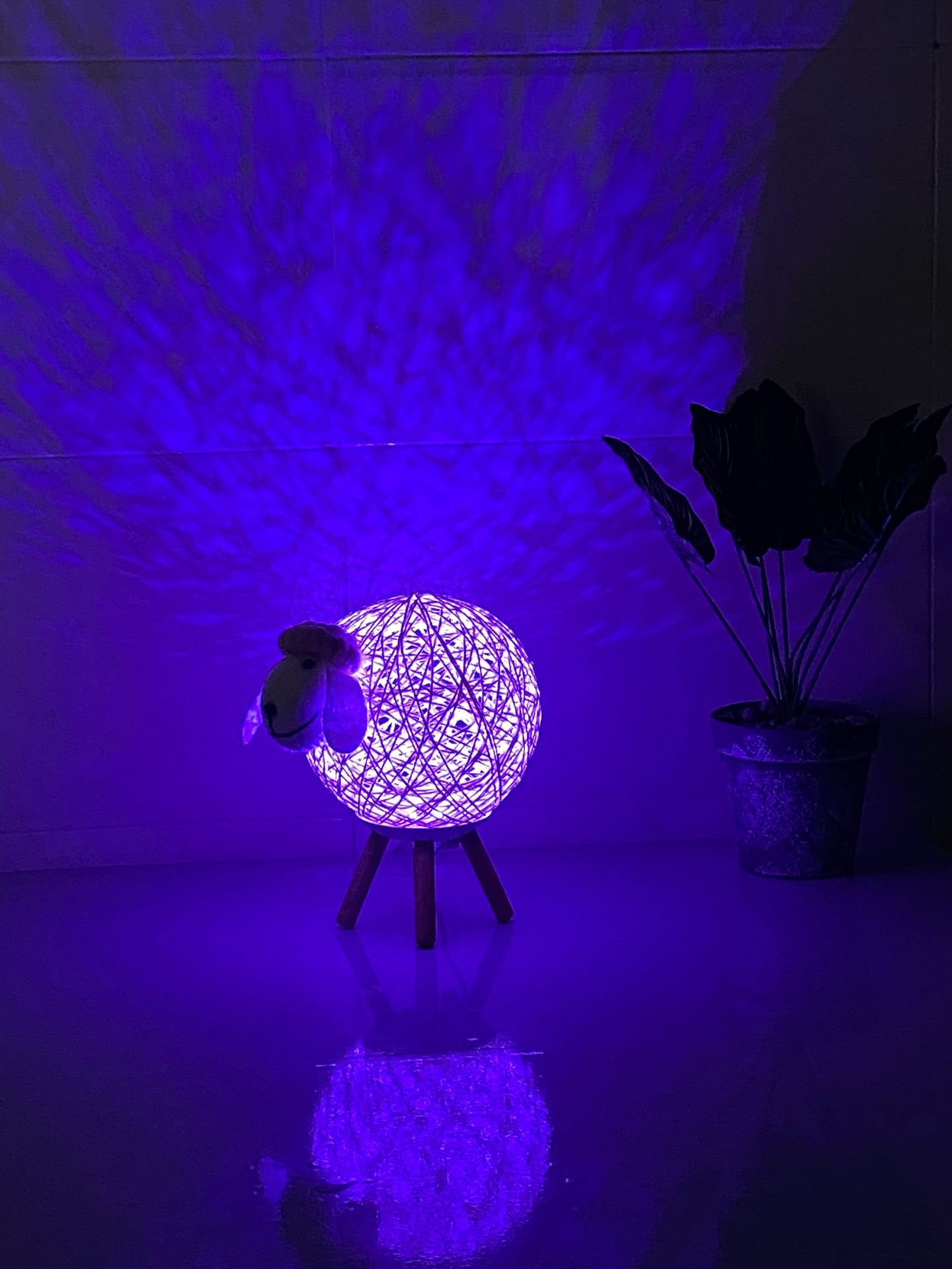 rgb night light 16 color led sheep projector wall atmosphere lighting children for bedroom home room creative decor gift lamp-9
