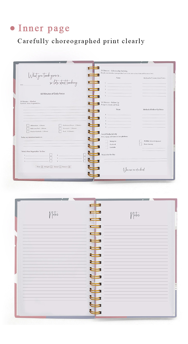 Customize Spiral Planner Versatile Organizer for Daily Tasks supplier