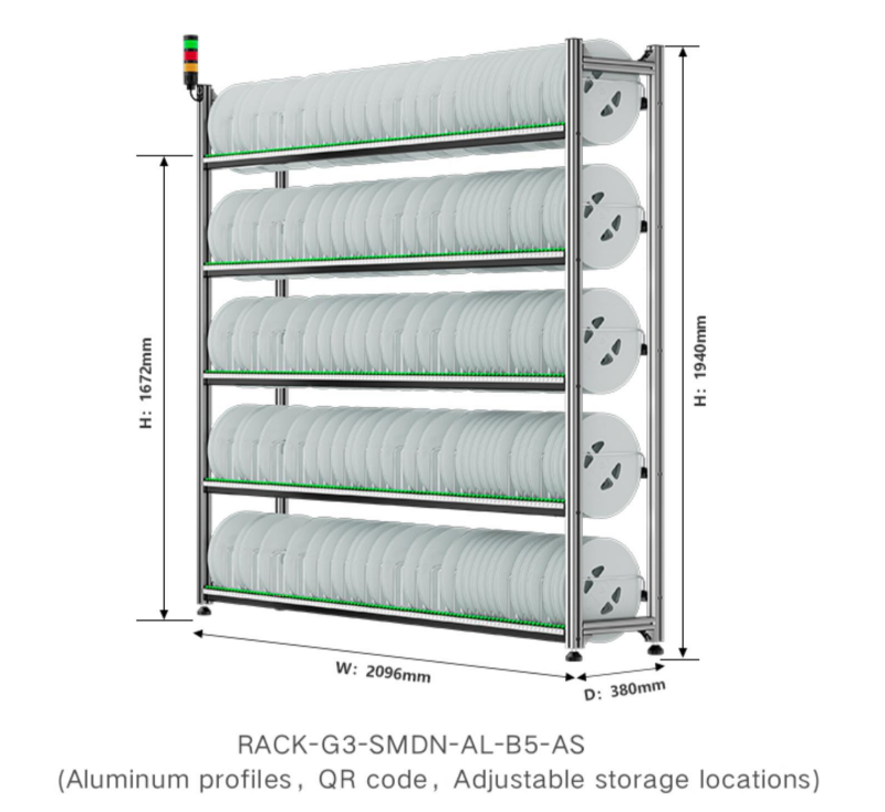 Leenol Large Reels Aluminum Intelligent rack with QR code adjustable storage locations manufacture