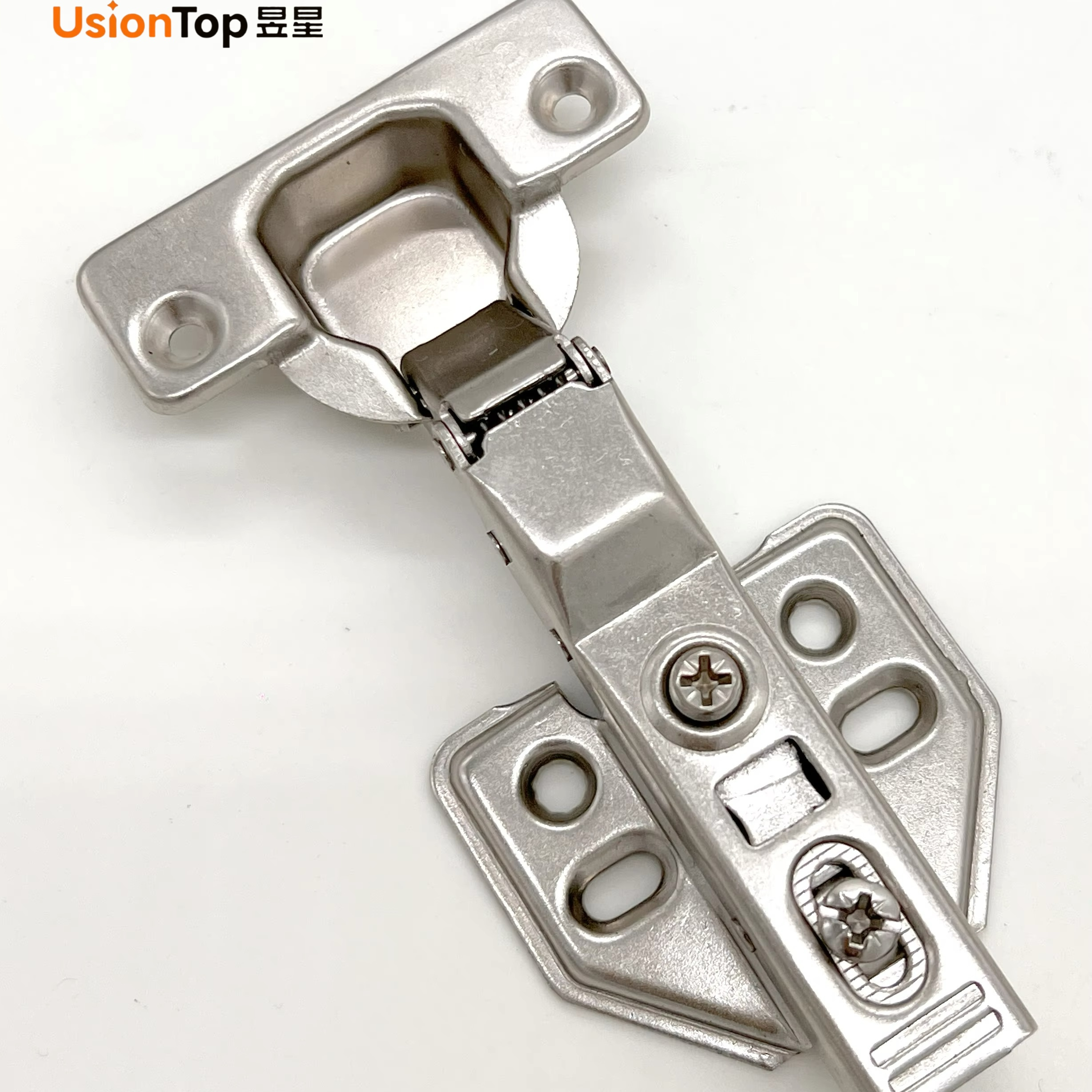 UsionTop 35mm Iron Hydraulic Soft-Close Slide-On Cabinet Hinge (90gm)