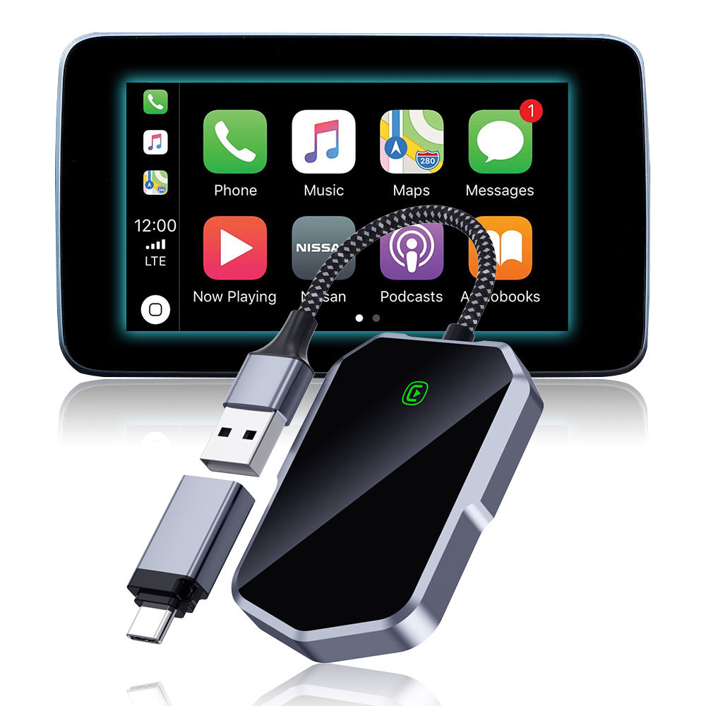 Fuallwin jeu de voiture 2 in 1 Universal Adaptador Carplay Wireless Adapter adaptateur Convert Wired Android Phone Car Play Dongle for apple iPhone Mazda