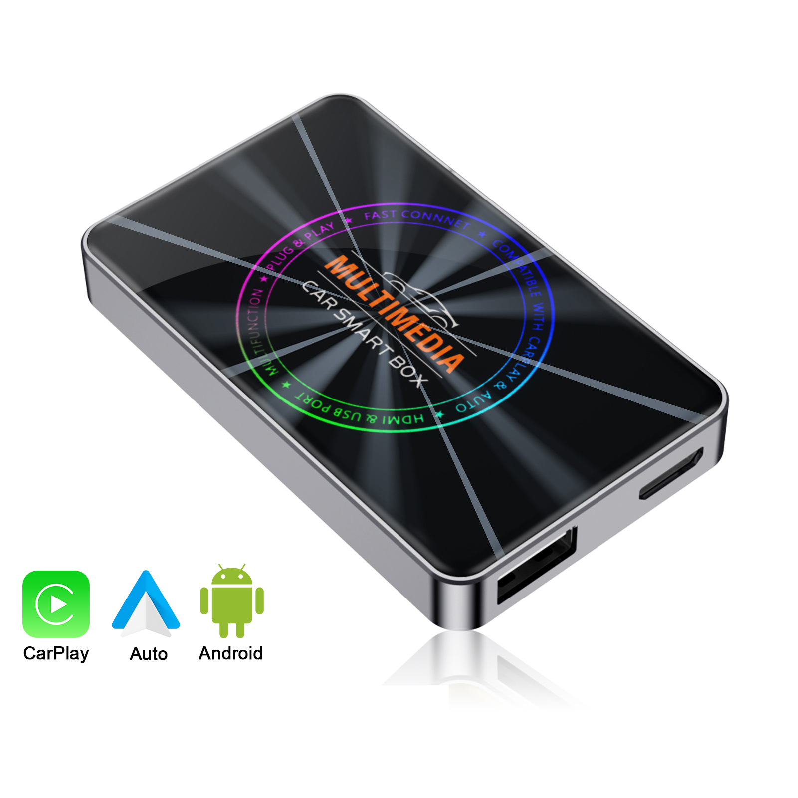 Fuallwin Carro CarPlay AI Box Wireless Android Auto Adapter Drahtloser Car Play AI Box Adaptador for Youtube Netflix IPTV