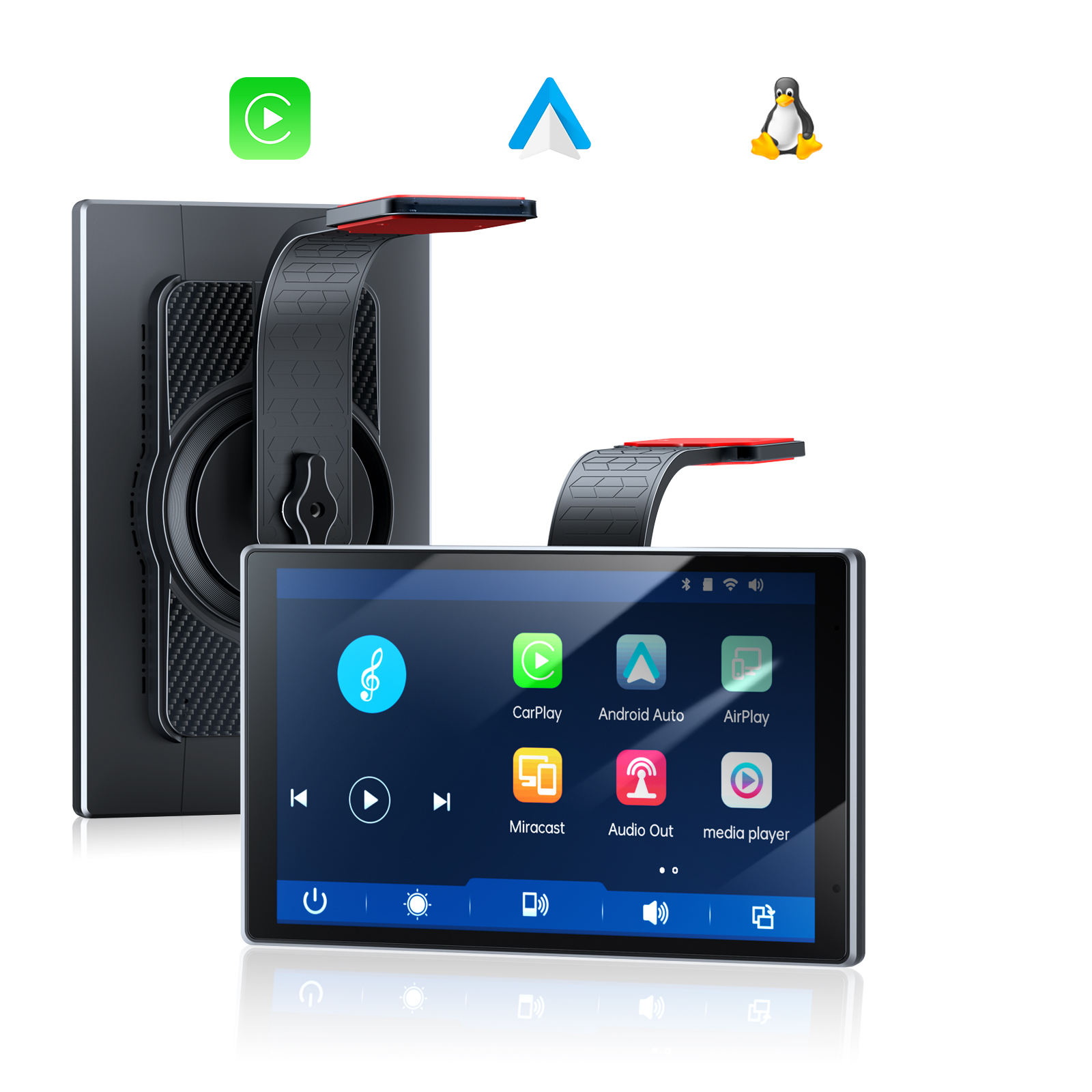 Fuallwin HD CarPlay Full Touchscreen 8 Inch High Resolution Portable Wireless CarPlay Screen for Car