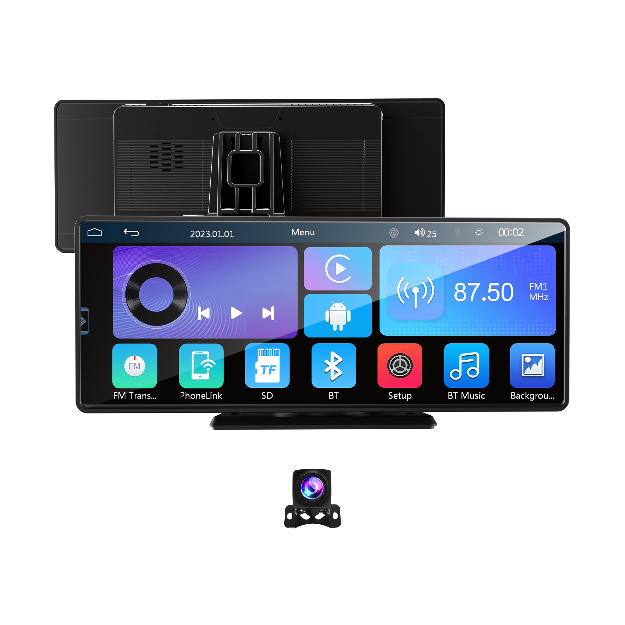 Fuallwin Carplay 4K 1080P Reverse 10.26 Inch Dash Camera Portable Touch Screen Car Play Portable Carplay Stereo