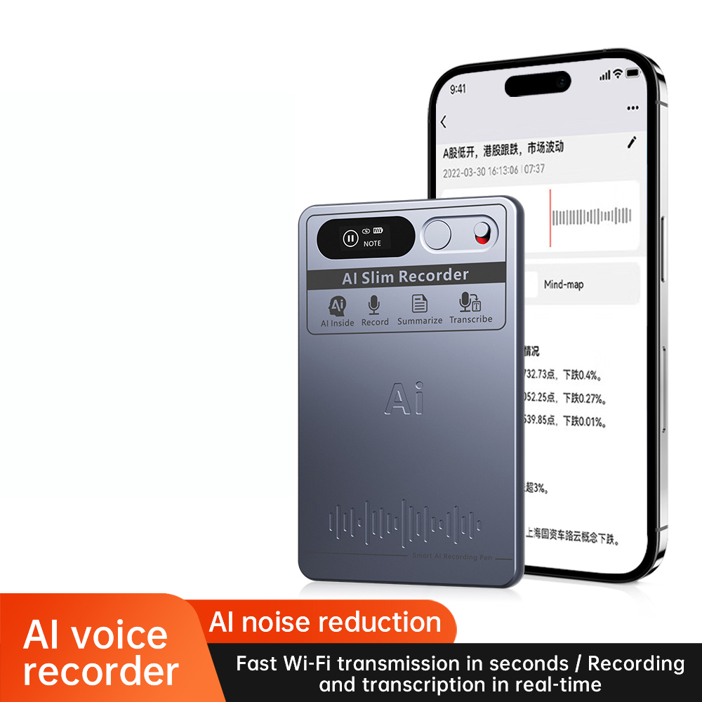 Fuallwin Support 118 Languages AI Voice Recorder Chatgpt Transcribe Smart Magnet Dictaphone Audio Recorder for Lectures Meetings