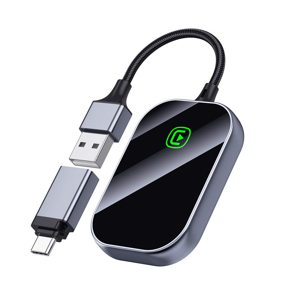 Fuallwin Phone Wired sem fio Car Play Dongle Vehicle Automatic Reconnect adaptateur Wireless adaptador Carplay Adapter inalámbrico for Apple iPhone