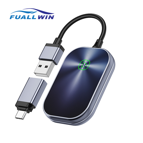 Fuallwin New Design Universal Smart Android Box Quickest Connection USB Car Play adattatore Auto Dongle Carplay draadloze adapter for Apple