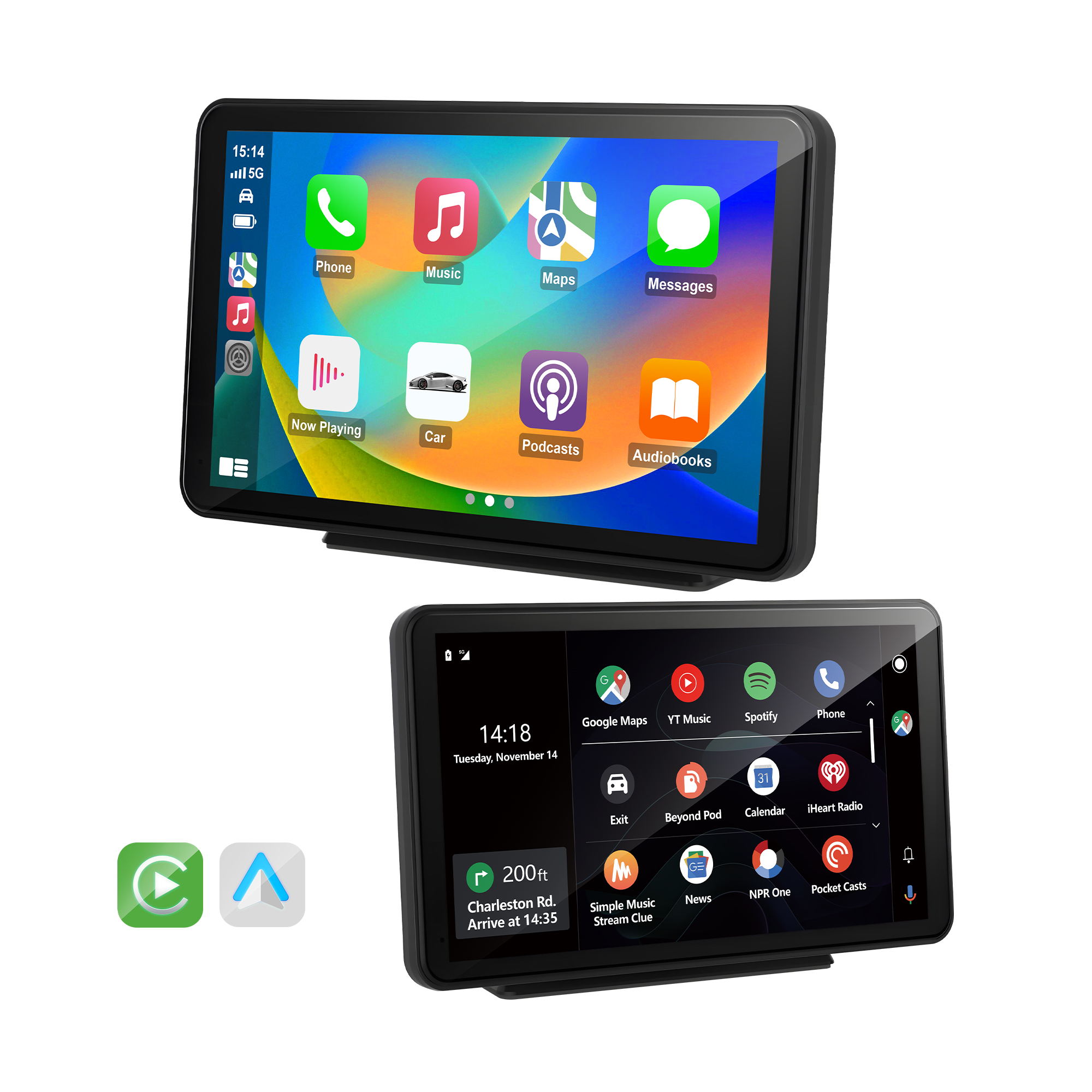 Fuallwin 7 inch Carplay Screen Android 64gb Bt Radios Touch Screen Reversing Camera Video Car Dvd Player Car Android Player Carplay