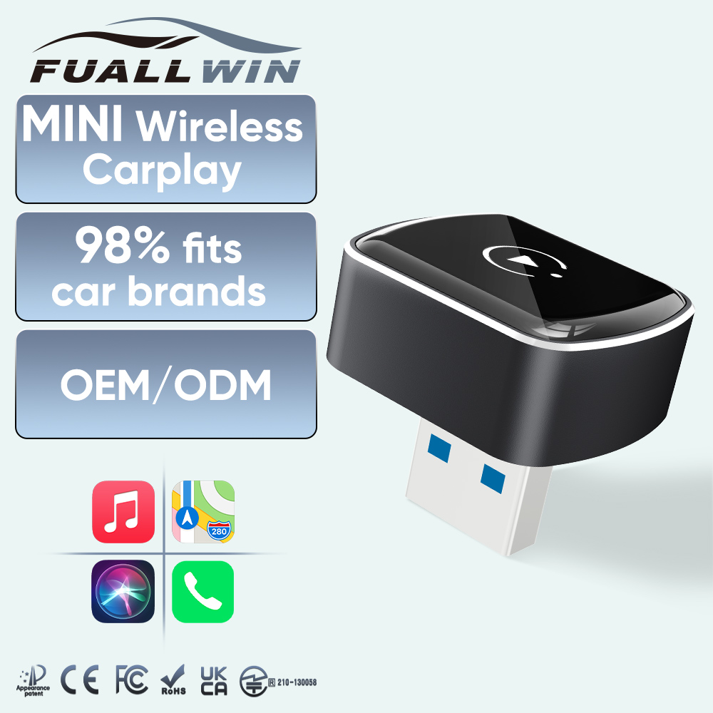 Adaptor wireless Fuallwin 2 în 1 CarPlay pentru cutia de interconectare inteligentă a vehiculelor, care suportă WiFi pe două benzi pentru o conexiune stabilă a dispozitivelor de actualizare a vehiculelor