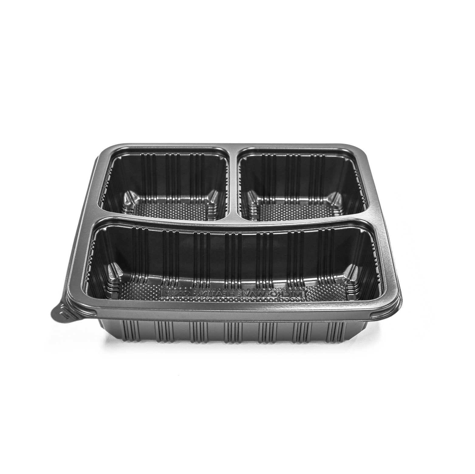 3 compartments recyclable upper and lower lid PP takeaway food box packaging container
