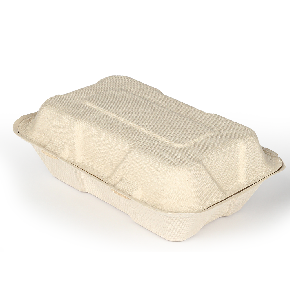 Biodegradable disposable bagasse takeaway food container