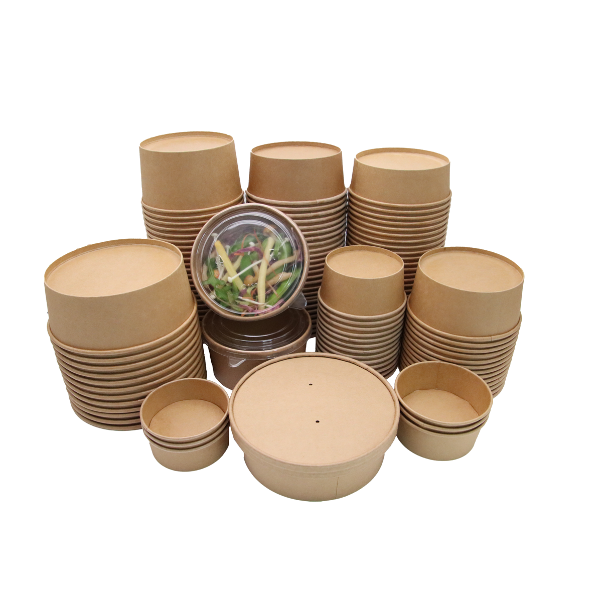 Kraft paper food container disposable salad bowl