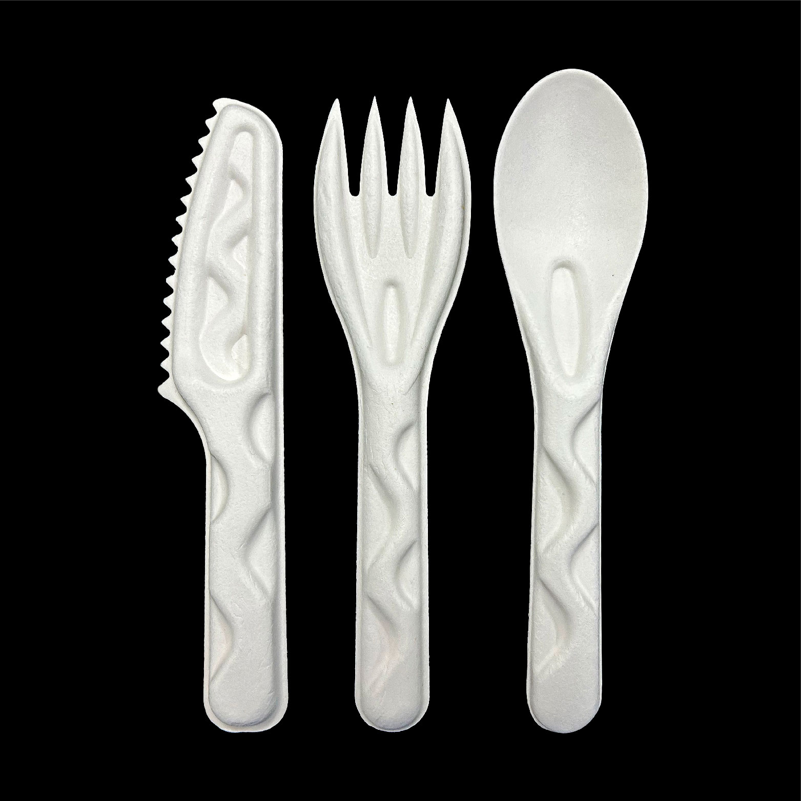 Industrial wholesale disposable biodegradable bagasse knife, fork and spoon