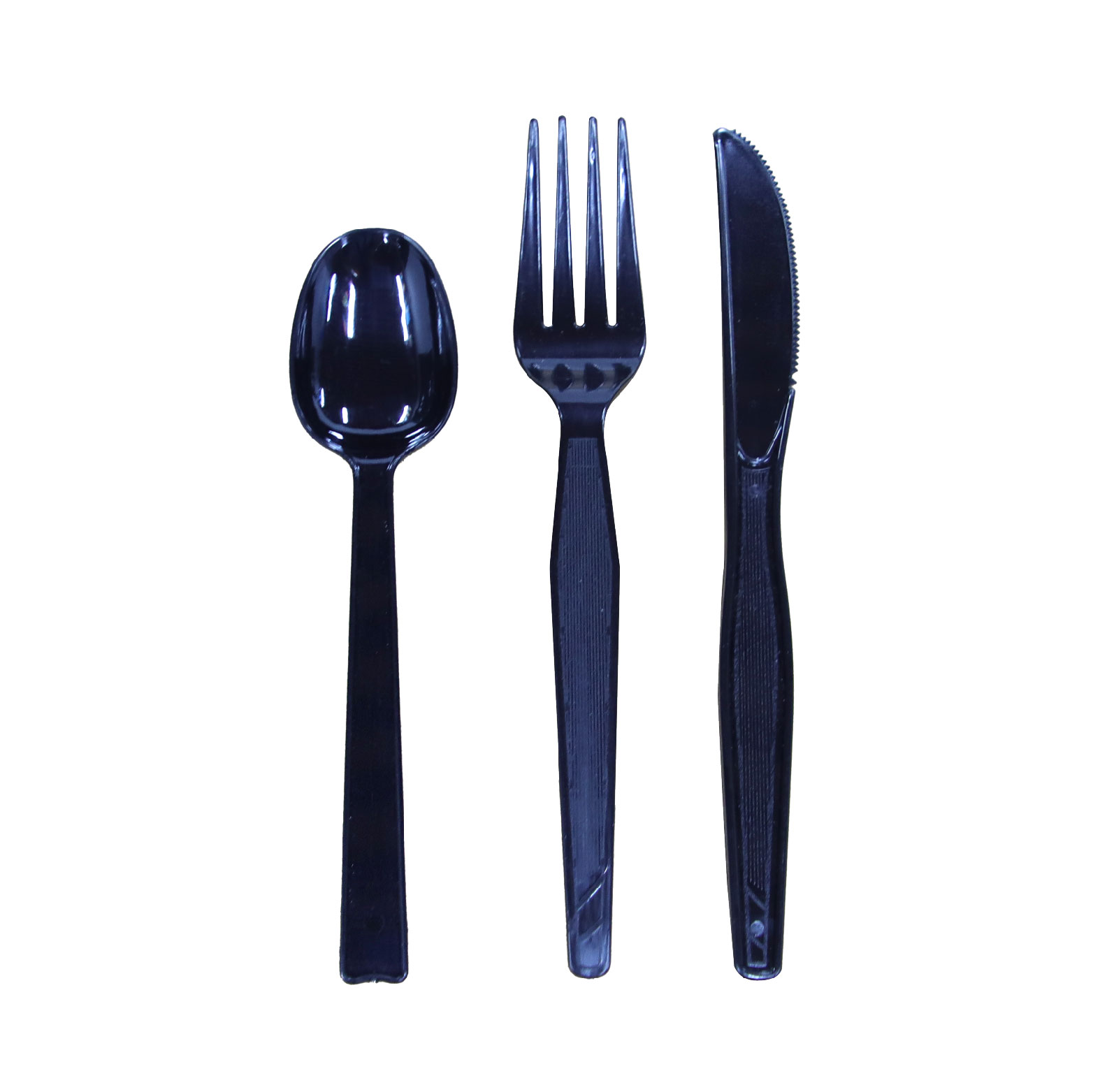 6-Inch Black Disposable PP Cutlery Knife Fork Spoon
