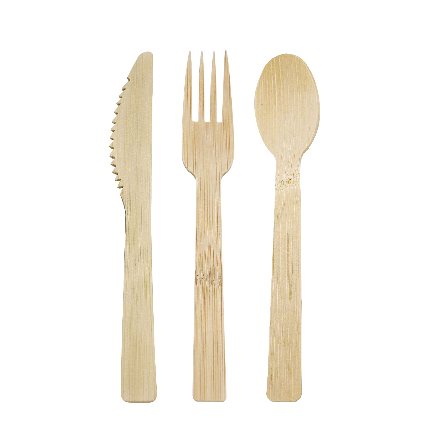 5.5-Inch Biodegradable Disposable Bamboo Spoon Fork And Knife Cutlery Set